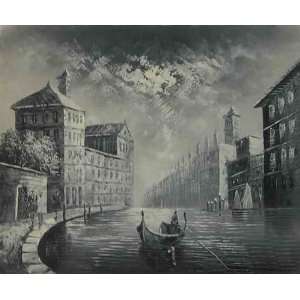 Venice black and white Oil Painting on Canvas Hand Made Replica Finest 