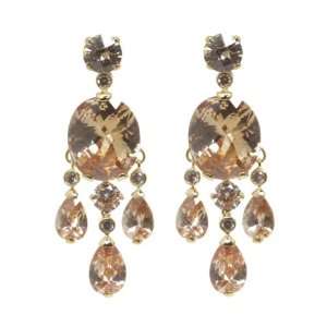  Winsome Chandelier Earrings w/Champagne CZs Jewelry