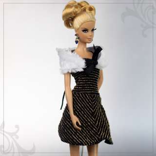 D2721 BN Black Fashion Party Dress for Barbie FR  