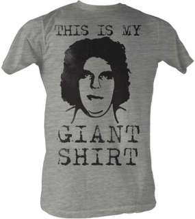 Andre the Giant Gray BIG HEAD Lightweight T shirt New  