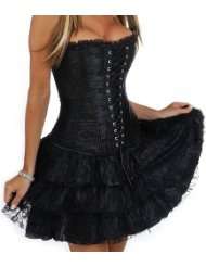 corset buy delicate ii black brocade overbust corset dress with side 