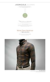 Bros Mens Casual Woolen Western Check Rockabilly Plaid Shirts Beige S 
