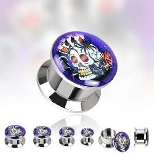   Screw Fit Plug with Smokin Aces Print   2G   Sold as a Pair Jewelry