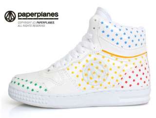 New MENS Paperplanes White ENAMELED High Top Sneaker  