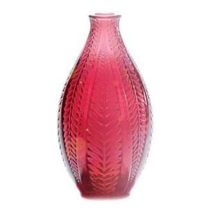  Lalique Hommage Acacia Vase Red