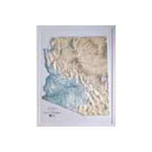  Arizona Raised Relief Map Raven Style with OAK WOOD Frame 