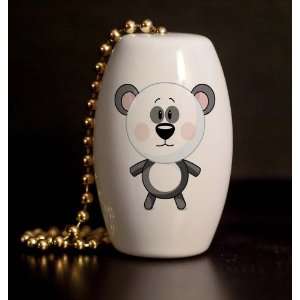  Fat Head Panda Porcelain Fan / Light Pull