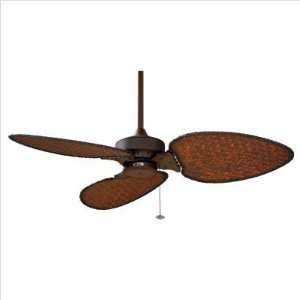   Fan   220 Volts Rust Finish/Brown / Red Tight Weave Bamboo Blades