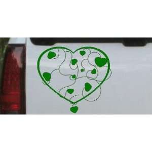 Dark Green 16in X 17.9in    Heart With Vines Car Window Wall Laptop 