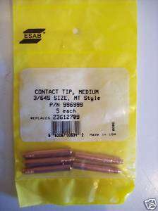 ESAB Contact Tip Medium MT 996999 3/64S Pack of 5  