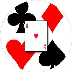  Playing Cards Ace of Hearts 2.25 inch Large Round Badge 