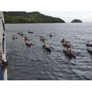  Traditional Canoe Welcome by the People of Kioa Island, Fiji 