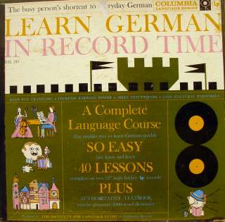 LANGUAGE STUDY learn german in record time LP VG 6 eye  