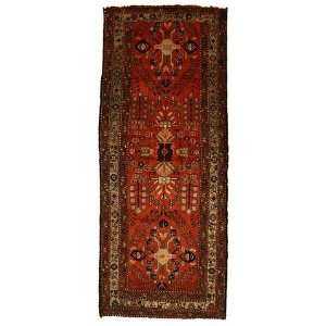  38 x 91 Red Persian Hand Knotted Wool Liliyan Runner Rug 