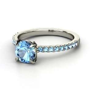  Candace Ring, Round Blue Topaz Sterling Silver Ring 
