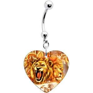  Heart Lion Belly Ring Jewelry
