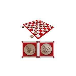 Fancy Cat Checkers Set by CAMIC Designs Made in USA  