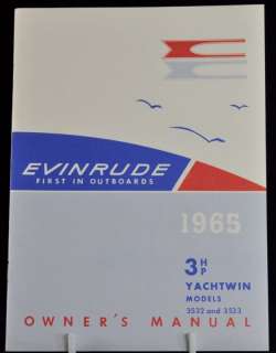 1965 Boat Owners Manual Evinrude Yachtwin 3532 3533 3HP  