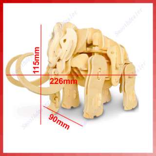 3D Wooden Electronic Puzzle Dinosaur Toy Mammoth DIY  
