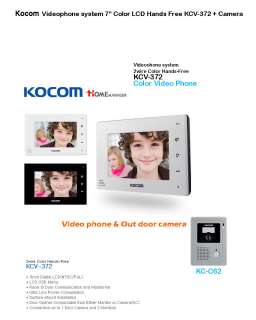   Videophone system 7” Color LCD Hands free KCV 372 + Camera  