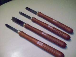 LOT OF 4 HIGH SPEED STEEL Craftsman Wood Lathe Turning Chisel Chisels 