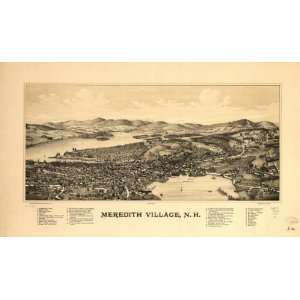  1889 map of Meredith, New Hampshire
