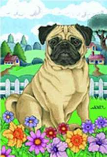   new pug outdoor large house flag design is two pieces of polypoplin