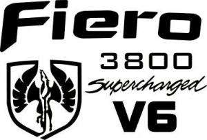 Pontiac Fiero 3800 Supercharged Decal  
