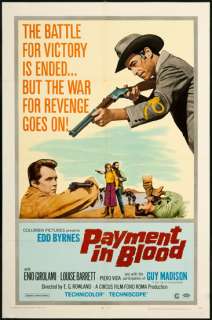 Payment in Blood 1968 Original U.S. One Sheet Movie Poster  