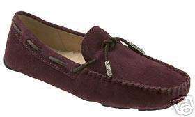 NIB UGG Bow Tie Moccasin Shoes Black Cherry 5 or 5.5  