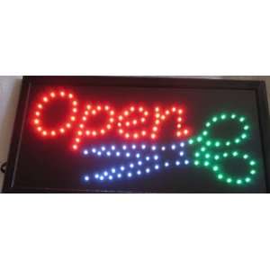 Open HAIR CUT SALON Led Neon Business Motion Light Sign. On/off with 