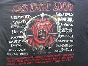   OZZFEST OZZY GODSMACK PANTERA DISTURBED KITTLE ROCK BAND TOUR SHIRT