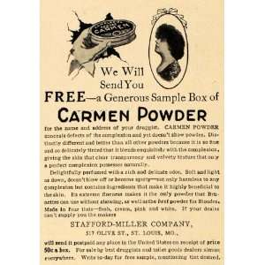  1908 Ad Carmen Powder Stafford Miller Company Concealer 