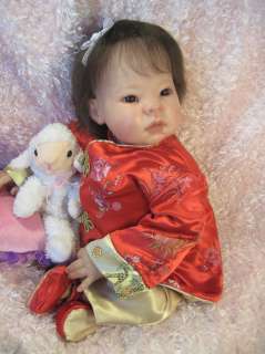 Lee Middleton ASIAN CHINESE Reborn Ethnic Baby Girl Doll OOAK 3/4 