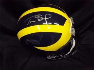   Brady Signed FS Helmet Mounted Memories COA Wolverines Patriots  