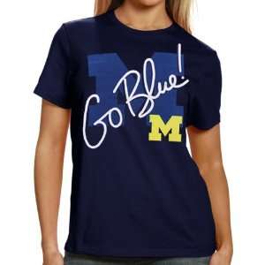  NCAA adidas Michigan Wolverines Ladies Handwritten T Shirt 