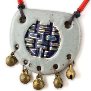  Painted Blue Oriental Stamp With Fine Gold Detail   Cherry 