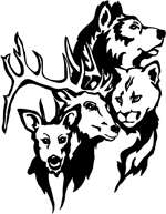   Animal Assortment Vinyl Sticker Decal Hunting wolf mountain lion deer