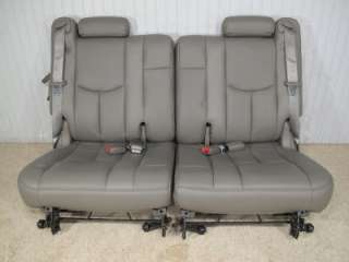 02 06 CADILLAC ESCALADE 3rd Third Row Leather 2 PIECE Seat PEWTER GRAY 