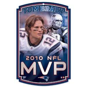   Patriots Tom Brady 2010 MVP 11x17 Wood Sign Each