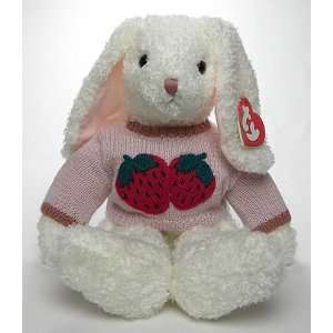   White Rabbit Bunny with Sweater (Strawberry) 22 Large Toys & Games