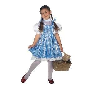 Girls DOROTHY Wizard of OZ costume dress Size S Med 7/8 New Bows 