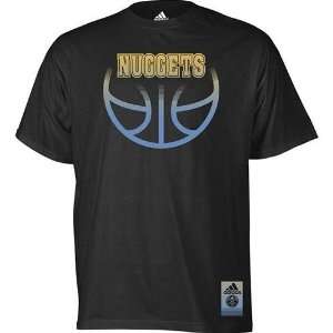  Denver Nuggets Adidas Vibe Wordmark T Shirt (Black 
