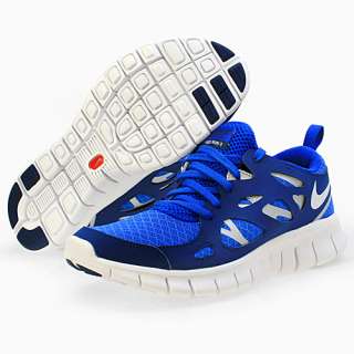 NIKE FREE RUN 2.0 (GS) BIG KIDS Size 4.5 Bright Blue Running Shoes 