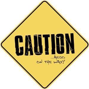   CAUTION  AEDO ON THE WAY  CROSSING SIGN