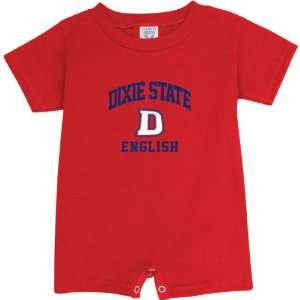 Dixie State Red Storm Red English Arch Baby Romper  Sports 