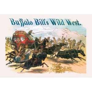 Vintage Art Buffalo Bill Attack on Stagecoach   02925 0 