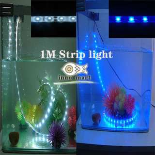 NEW 60 LEDs WITHE/BLUE AQUARIUM FISH TANK 1M STRIP LIGHT WATERPROOF 