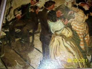 Harold Von Schmidt 30x50 Oil Painting  Square Dance   