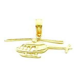  14K Gold Helicopter Pendant Jewelry